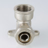 Угольник 90 градусов VALTEC VTm.354 ВР 1/2" DN 20x15 PN 10 с креплением латунный никелированный 3