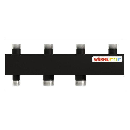 Коллектор распределительный Warme WKS80.2 2-х контурный НР 1 1/4"x1" Ду 32 Ру 6 без теплоизоляции
