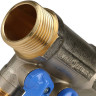 Коллектор распределительный STOUT SMB 6201 2 отвода ВР-НР 1"х1/2" DN 25 PN 10 с шаровыми кранами синяя рукоятка 3
