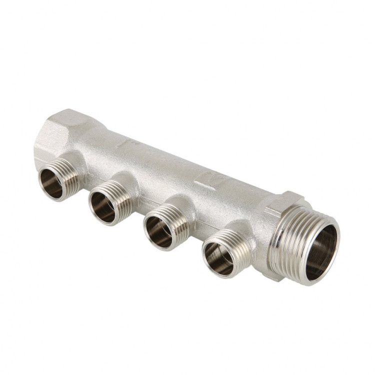 Коллектор распределительный VALTEC VTc.500.N.0503 3 отвода ВР-НР 3/4"x1/2" DN 20 PN 16 без регулировки