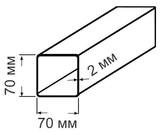 Труба 70х70х2,0 ст20 ГОСТ 30245-2003 стальная квадратная профильная для строительных конструкций