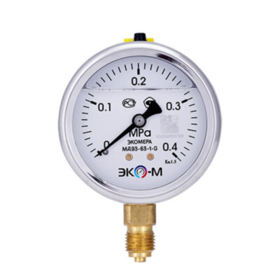 Манометр (вакуумметр) ЭКОМЕРА МД93 Ду 63 мм Ру 0-0,4 МПа виброустойчивый гидрозаполненный
