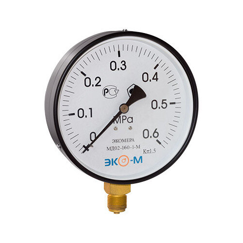Манометр ЭКОМЕРА МД02 Ду 160 мм Ру 0-0,6 МПа М20*1,5 общетехнический