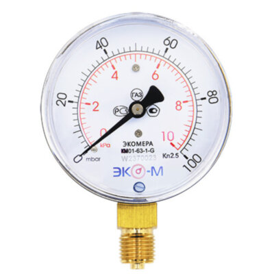 Манометр (тягомер) ЭКОМЕРА КМ Ду 63 мм Ру 0-10 кПа