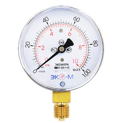 Манометр (тягомер) ЭКОМЕРА КМ Ду 63 мм Ру 0-10 кПа