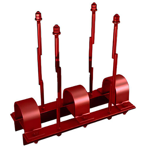 Подвеска ПП-2-140-L Ду 140 ОСТ 36-17-85 однорядная с прерывистым основанием и двумя тягами