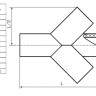 Крестовина 90 мм SDR21 45° ПЭ100 равнопроходная сварная сегментная ПНД 2