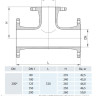 Тройник фланцевый HAWLE 8510 DN 200-80 PN 16 3