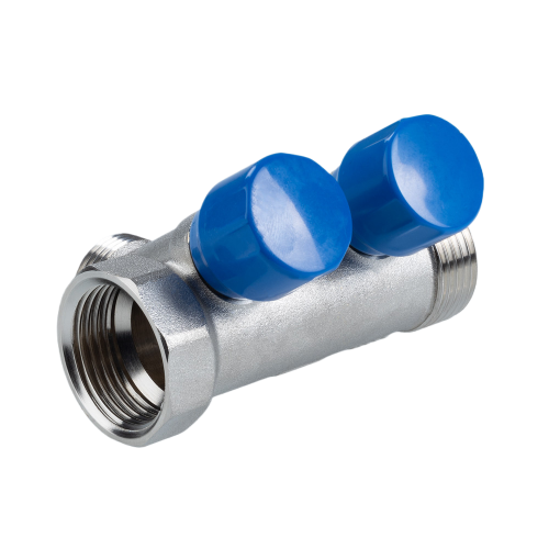 Коллектор распределительный VALTEC VTc.560.NE.060502 2 отвода ВР-НР 1"x3/4" DN 25 PN 10 с регулирующими клапанами