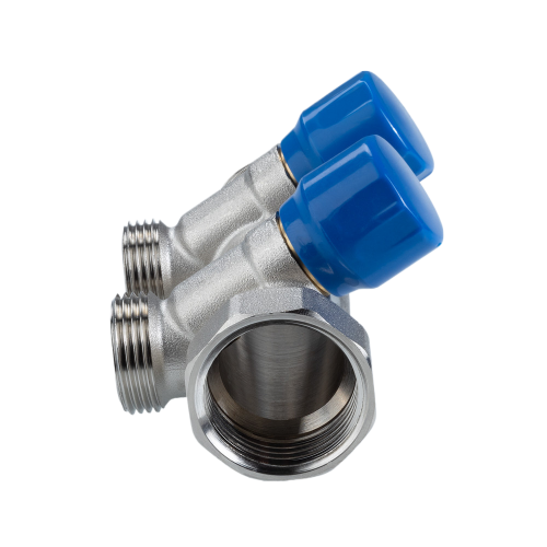 Коллектор распределительный VALTEC VTc.560.NE.060502 2 отвода ВР-НР 1"x3/4" DN 25 PN 10 с регулирующими клапанами