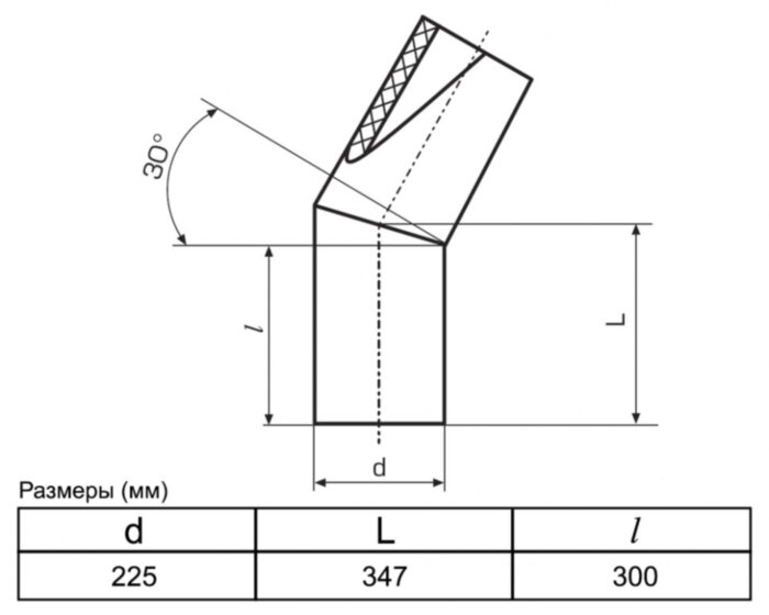Отвод 225 мм SDR21 30° ПЭ100 сварной сегментный ПНД