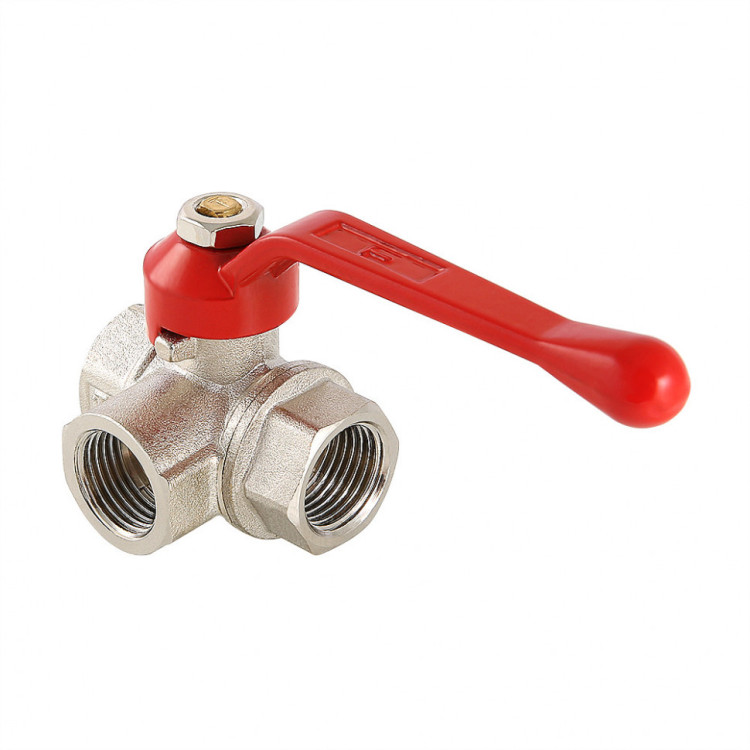 Кран шаровой VALTEC 1/2" Ду15 Ру4 трехходовой, тип T VT.361.N.04 1