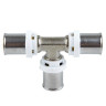 Тройник латунный Aquasfera 8009 DN 26.5 PN 16 покрытие - никель, пресс, 8009-03 1