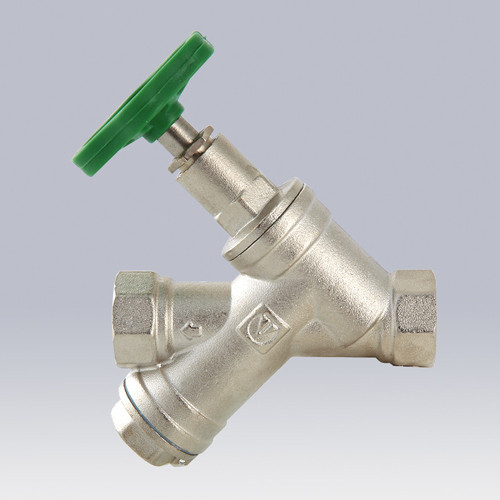 Клапан запорно-регулирующий VALTEC VT.053 1/2" DN 15 PN 16 с косым фильтром прямоточный латунный 5