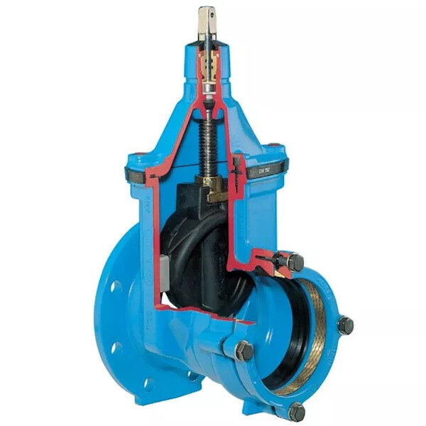 Задвижка HAWLE 4041E2 System 2000 DN 200/225 PN 10 фланец-раструб клиновая чугунная с обрезиненным клином