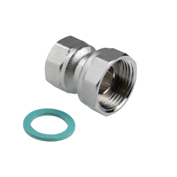 Латунный полусгон VALTEC 3/4" х 1/2" с накидной гайкой и внутренней резьбой VTr.614.N.0504