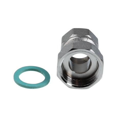 Латунный полусгон VALTEC 3/4" х 1/2" с накидной гайкой и внутренней резьбой VTr.614.N.0504