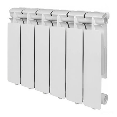 Радиатор алюминиевый STOUT GAMMA 500 6 секций боковое подключение белый