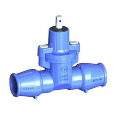 Задвижка Jafar 3500 DN 40 PN 16 с обрезиненным клином с ISO-фитингами для труб из ПЭ