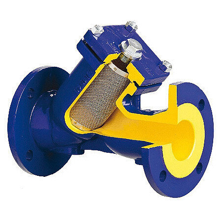 Фильтр сетчатый ZETKAMA 821F Ду65 Ру40 стальной фланцевый со сливной пробкой zSTRA 821F065E69