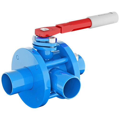 Кран шаровой трехходовой Маршал 11с67п ТГ СП.00.1 DN 80 PN 16 полнопроходной под приварку