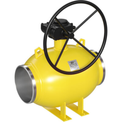 Кран шаровой цельносварной LD КШ.Ц.П.Р.GAS.700.025.П/П.02 Ду 700 Ру 25 стальной полнопроходный под приварку с редуктором