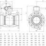 Кран шаровой NAVAL 286524 DN 150 PN 25 нержавеющий стандартнопроходный фланцевый с редуктором 2