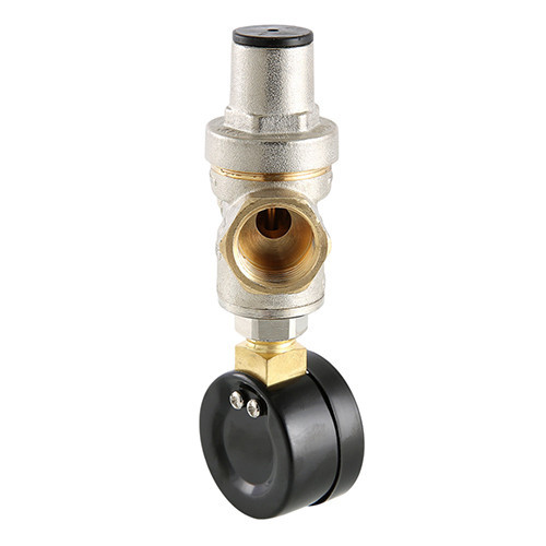 Редуктор давления VALTEC VT.088.N.0555 3/4'' DN 20 PN 16 поршневой, регулируемый, прямого действия, с манометром-индикатором, латунный с никелевым покрытием 7