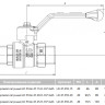 Кран шаровой латунный LD Pride 47.25.Н-Н.Р GAS Ду 25 Ру 40 резьба (НР-НР) 1", никелированный неполнопроходный 3