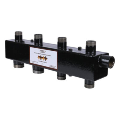 Коллектор распределительный Askon Стандарт+ КК-25М/125/40/2+1 3-х контурный ВР-НР 1"x1 1/2" Ду 25 Ру 6 без теплоизоляции