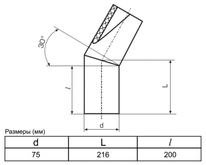 Отвод 75 мм SDR11 30° ПЭ100 сварной сегментный ПНД