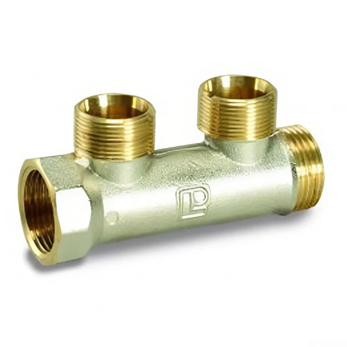 Коллектор распределительный Luxor CP 422 2 отвода ВР-НР 3/4"х1/2" DN 20 PN 10 без регулировки