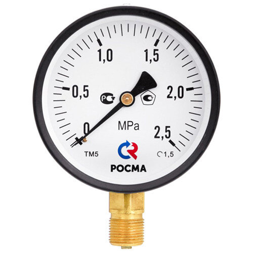 Вакуумметр РОСМА ТВ-510Р.00 (-0,1...0 МПа) Дкорп=100мм кл. 1,5 M20x1,5 общетехнический радиальный 00000010219