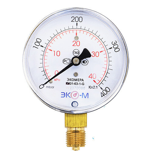 Манометр (тягомер) ЭКОМЕРА КМ Ду 63 мм Ру 0-40 кПа