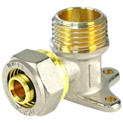 Водорозетка обжимная VALFEX VF.355.N НР 1/2" Ду 16 Ру 25 переход на наружную резьбу, никелированная латунная