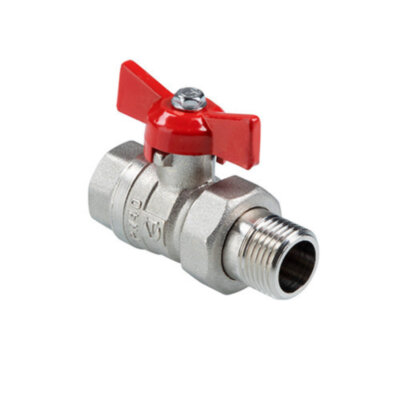 Шаровой кран VALTEC СТАНДАРТ 3/4" Ду20 Ру40 никелированный c полусгоном VT.127.N.05