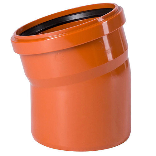 Отвод НПВХ Ostendorf KG KGB DN 125 PN 0,5 15 градусов