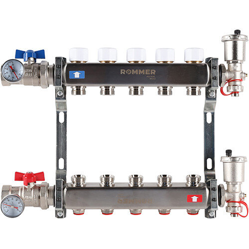 Коллектор ROMMER в сборе без расходомеров 5 выходов