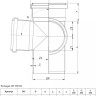 Крестовина угловая канализационная PP-H Ostendorf HT HTED DN 110х110/110х87° двухплоскостная 2