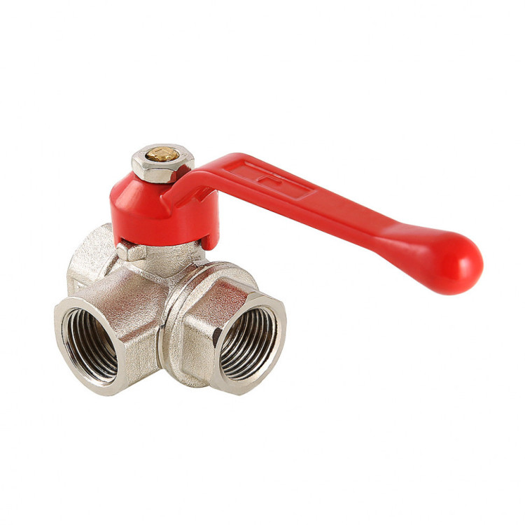 Кран шаровой VALTEC 1/2" Ду15 Ру4 трехходовой, тип L VT.360.N.04 1