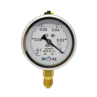 Манометр (вакуумметр) ЭКОМЕРА МД93 Ду 63 мм Ру -0,1-0 МПа виброустойчивый гидрозаполненный