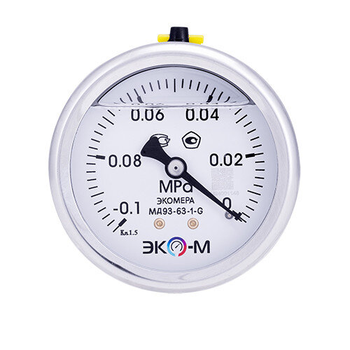 Манометр (вакуумметр) ЭКОМЕРА МД93 Ду 63 мм Ру -0,1-0 МПа виброустойчивый гидрозаполненный