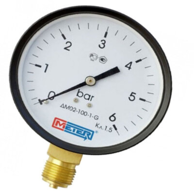 Манометр ДМ02-100 радиальный Дк100мм 0-40 кгс/см2 кл.1,5 М20х1,5 Метер