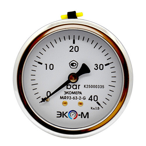 Манометр (вакуумметр) ЭКОМЕРА МД93 Ду 63 мм Ру 0-40 бар виброустойчивый гидрозаполненный