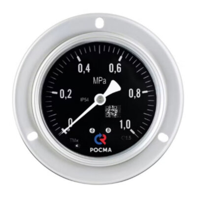 Манометр РОСМА ТМж-520ТЭКТ (0...0,25 MПa) Дкорп=100мм кл. 1,5 M20х1,5 железнодорожный c LED-подсветкой, эксцентрический УТ-00043479