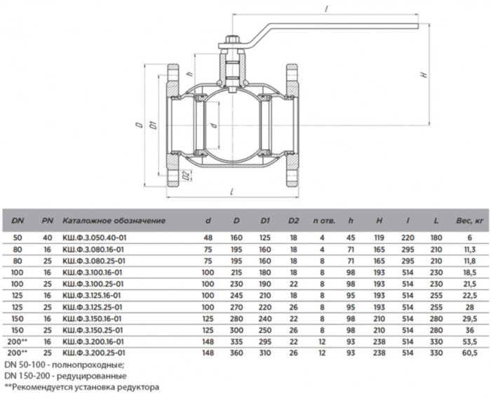 Кран шаровой ALSO КШ.Ф.З.200.16-01 Ду 200 Ру 16 редуцированный фланцевый в строительную длину задвижки