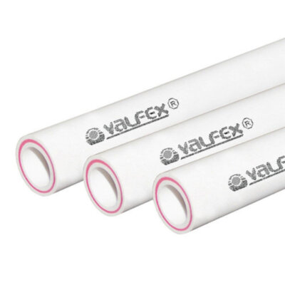 Полипропиленовая труба VALFEX 75х12,5х4000 PN 20 SDR 7,4 армированная стекловолокном белая