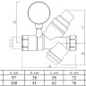 Клапан подпиточный VALTEC VT.515.N.05 DN 3/4'' 20 PN 16 с фильтром и манометром, латунный с никелевым покрытием 2
