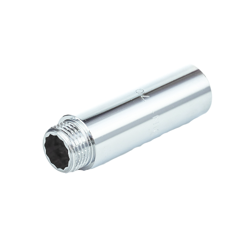 Удлинитель латунный Aquasfera 9031 DN 15 PN 40 резьба - 1/2'', покрытие - хром, L=71 мм, резьбовой ВР-НР, 9031-06