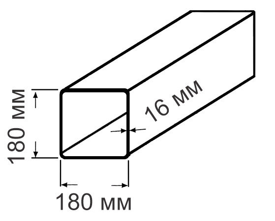 Труба 180х180х16,0 09Г2С ГОСТ Р 54157-2010 стальная квадратная профильная